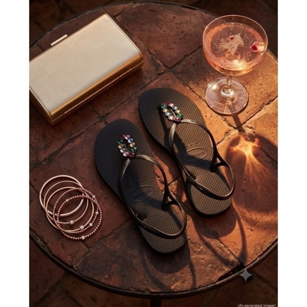 SQLX0017 | W's 7/8 | Swarovski x Havaianas Square Luna Luxe sandals